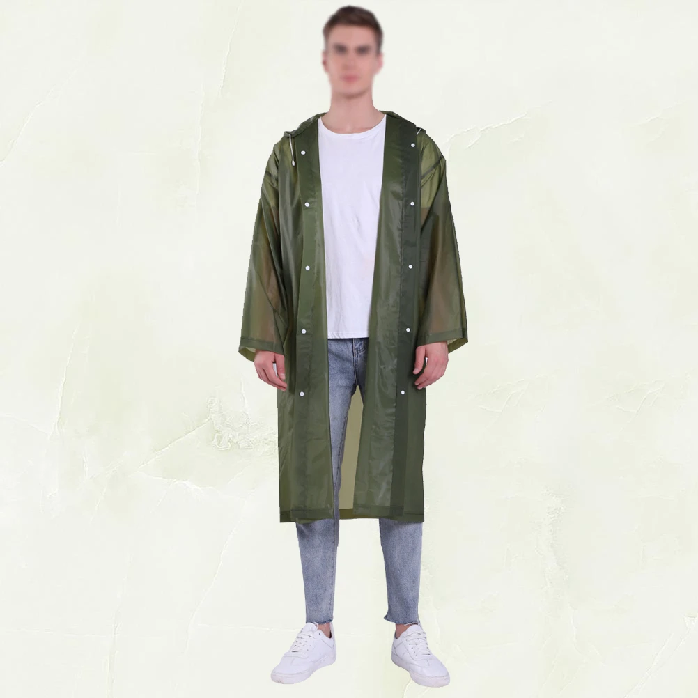 

Eva Adult Raincoat with Hood Reusable Waterproof Comfortable for Outdoor Activities Theme Parks Schools Hiking