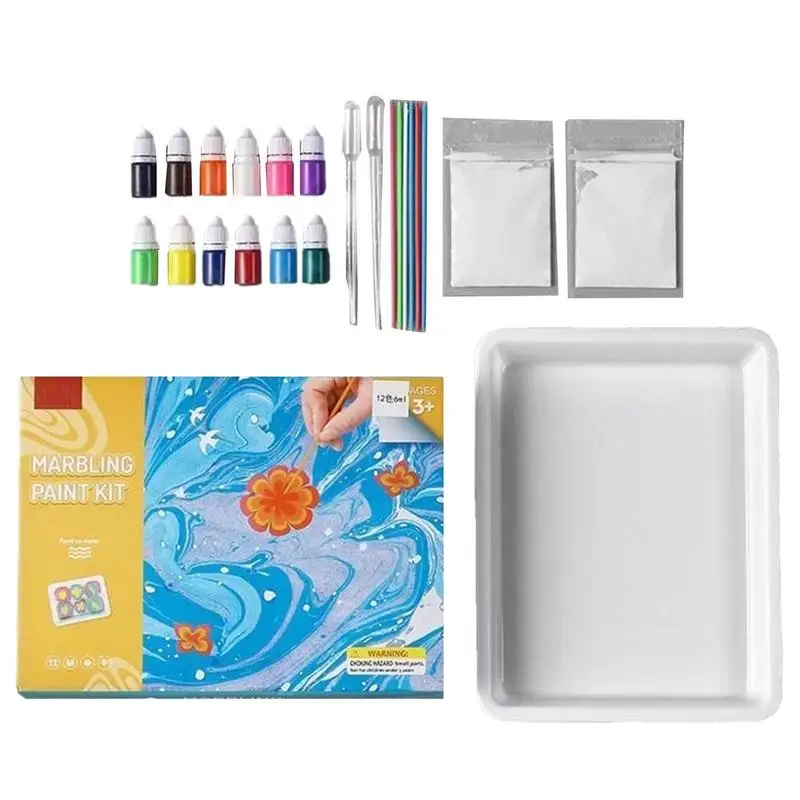 Marbling Painting Art Kit Water Color Paint Set Marble Painting Kit Christmas Thanksgiving Easter Holiday Gifts For Boys And