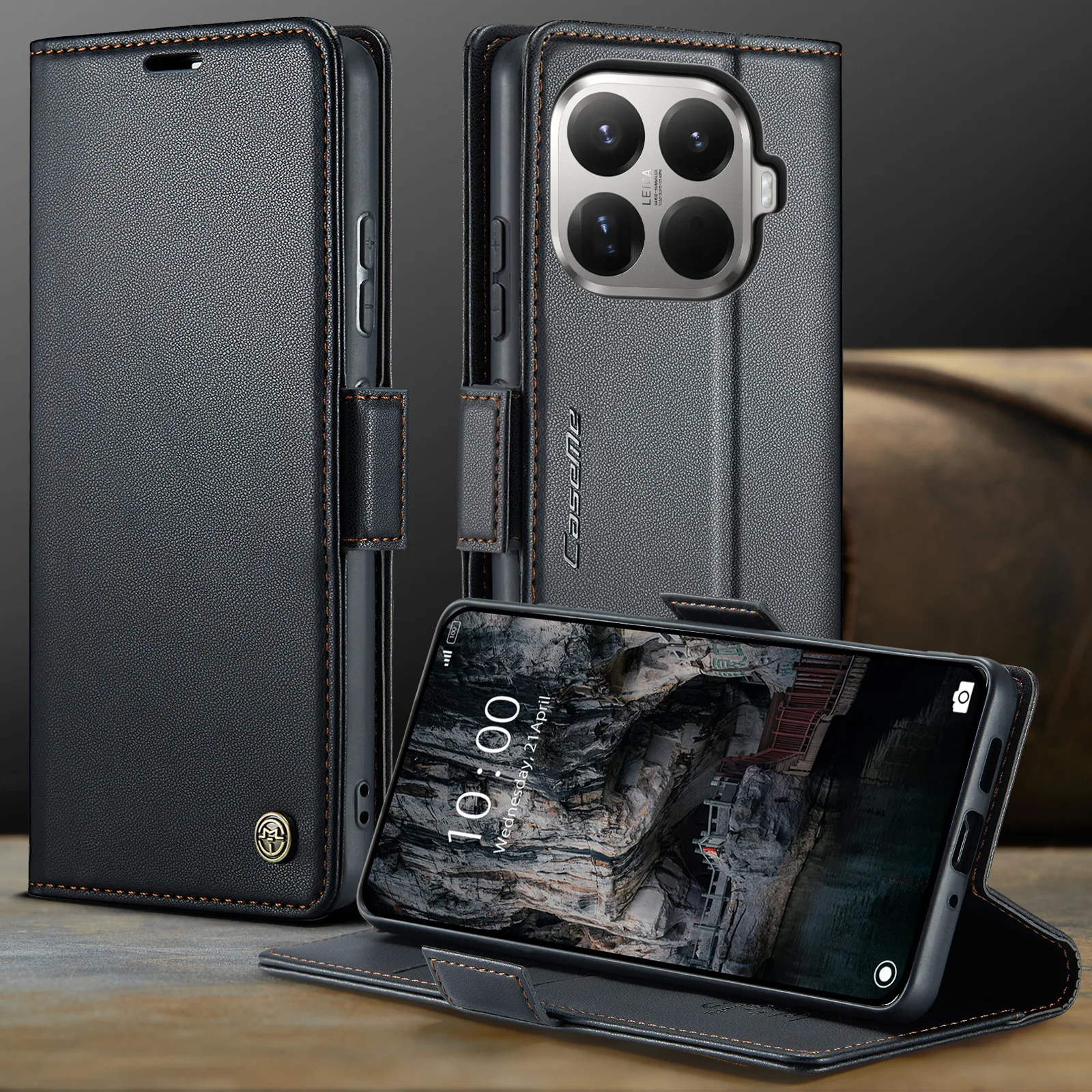 Für Xiaomi 15T Pro 15T Xiaomi 14 Ultra 14 Pro Handyhülle mit Kartenhalter Brieftasche mit RFID-Blockierung Leder-Ständer Magnetische Abdeckung