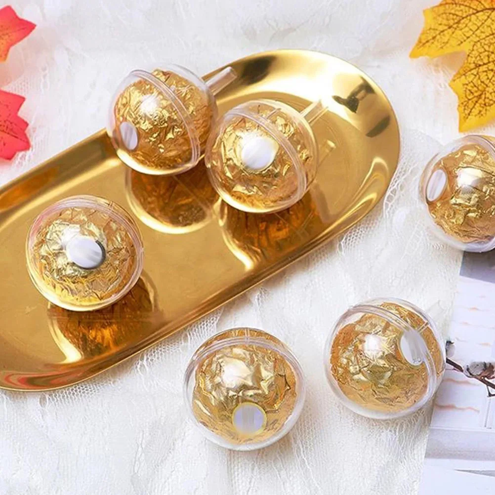 

100pcs Chocolate Crystal Balls Clear Truffle Cups Candy Packaging Holders DIY Valentine Supplies Wedding Decorations