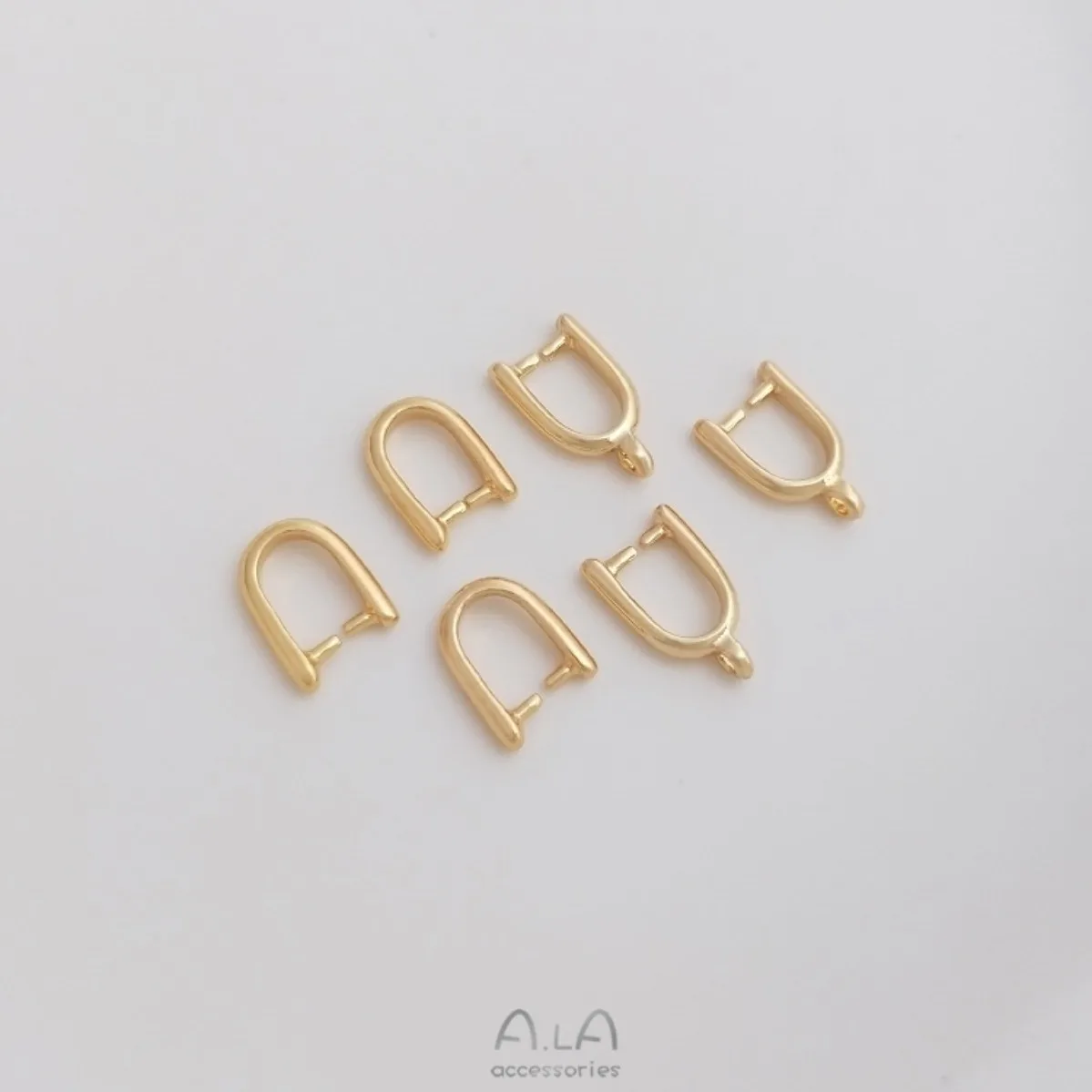 Brass 14K Gold Plated U Shape Melon Pendant Bail Claw Clip Clasp DIY Necklace Charm Jewelry Findings