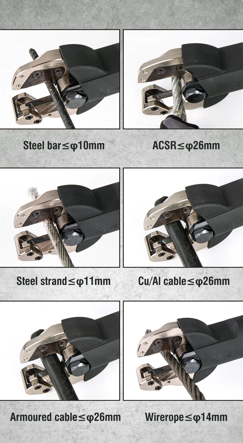 ZUPPER PZ-26C Portable Battery Powered Cutting Tool For Hard Cables ACSR, Wirerope, Steel bar strand Cutter