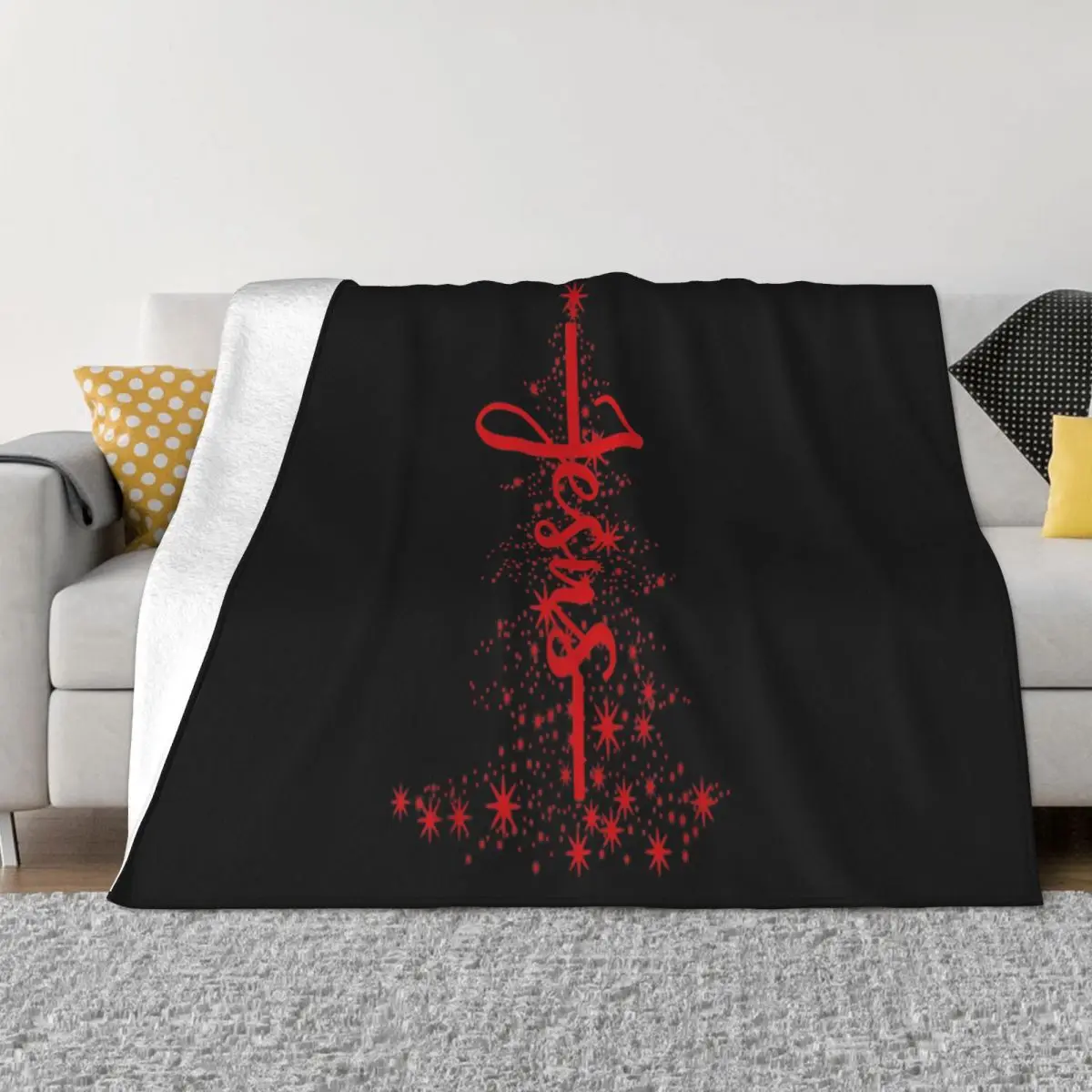 Awesome Christmas Christian Star Jesus Red Christmas Tree Faith Gift Top Game Throw Blanket