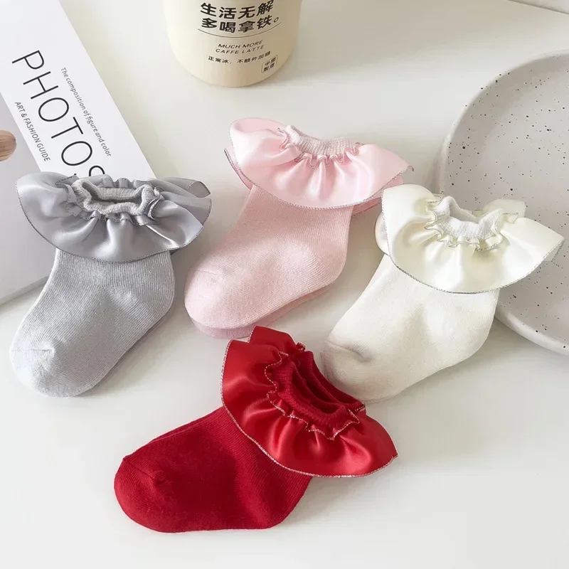 Baby Socks Bow Lace Socks Newborn Cotton Girls Sock Cute Princess Style Toddler Sock Baby Accessories For Children