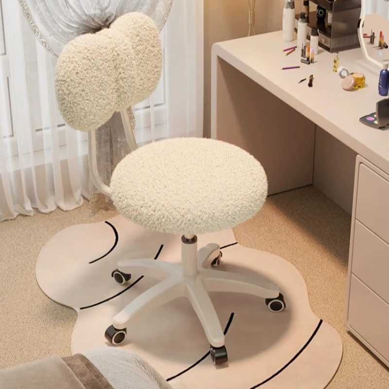 Girls Clearance Vanity Chair Swivel Rolling Design Beauty Office Vanity Chairs Bow Beige Muebles Para Hogar Bedroom Furniture