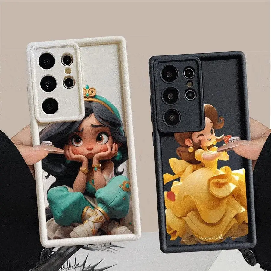 Case for Samsung S23 S24 S22 Ultra S20 FE S21 Plus Angel Eye Ladder Shockproof Phone Cover Silicone Shell Princess Bella Disney