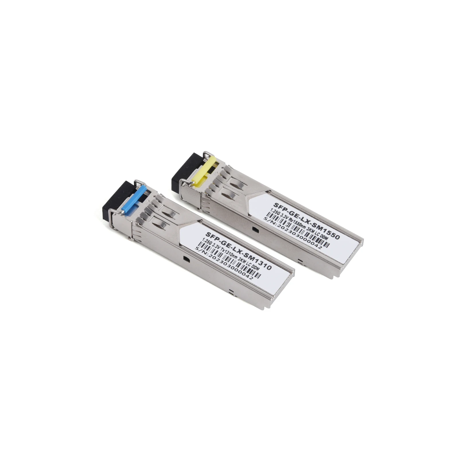 กิกะบิตไฟเบอร์โมดูล SFP 1000M LC 1.25G 1310nm/1550nm โมดูลเส้นใย A + B โหมดเดียวเหมาะสำหรับสวิตช์อีเทอร์เน็ตของ Cisco Mikrotik