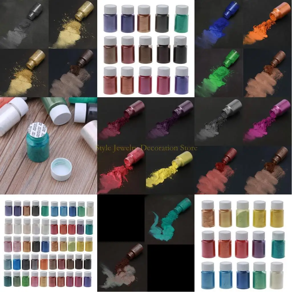 

D46E MICA порошковая смола с пигментной пигментной порошкой слюда порошок смола Craft 50 Color