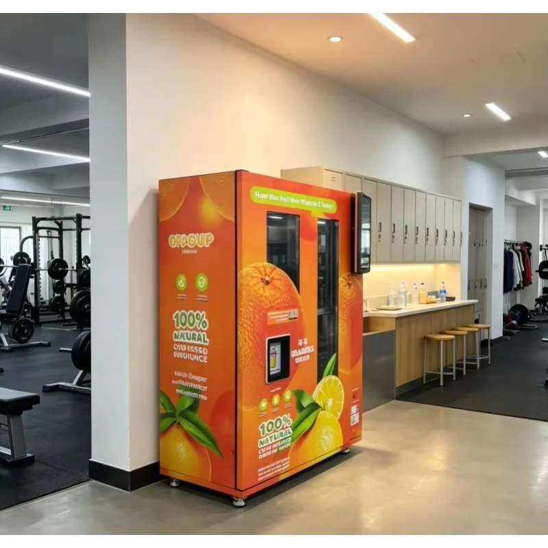 100% Pure Automatic Remote Monitorable 24H Unmanned Fresh Orange Juice Vending Machine with Auto-Clean Customized