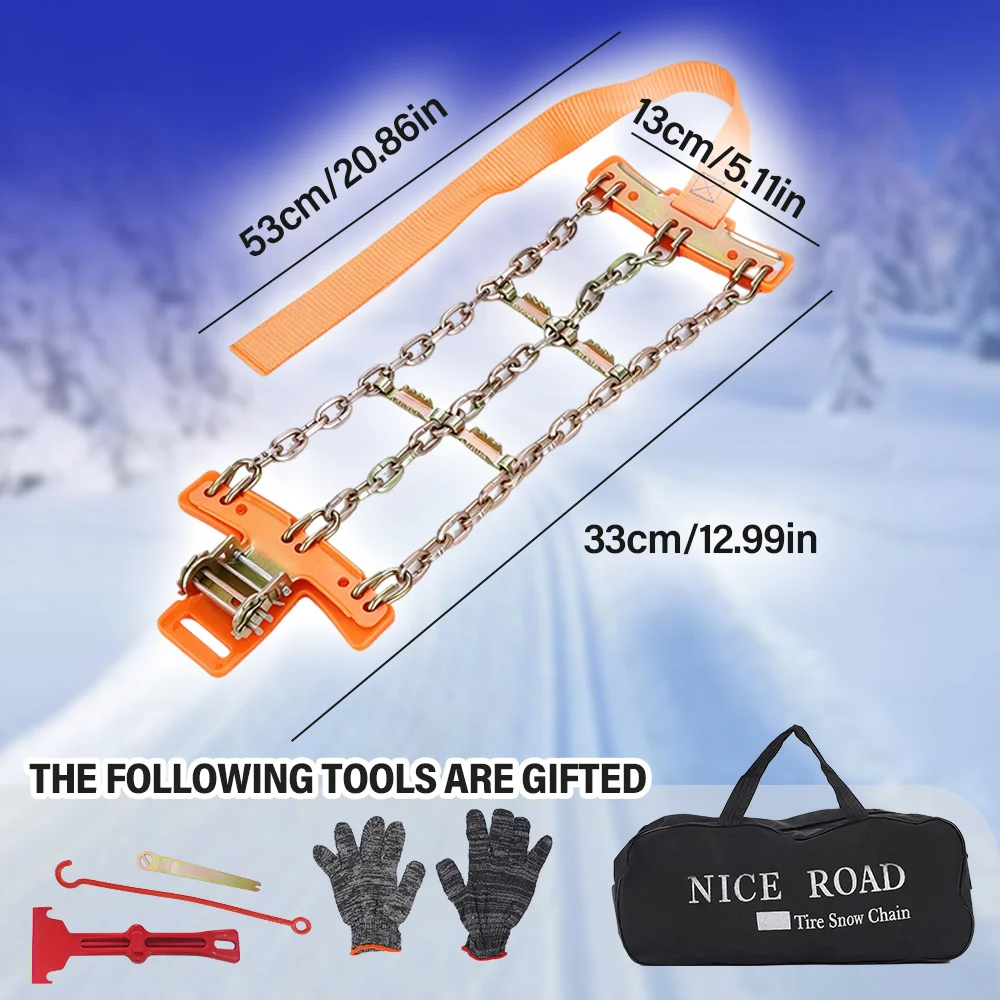 245-265mm Car Tire Snow Anti-skid Chain Thickened Wear-Resistant Steel Chains Snow Mud Sand Tire Chain Universal Emergency Chain