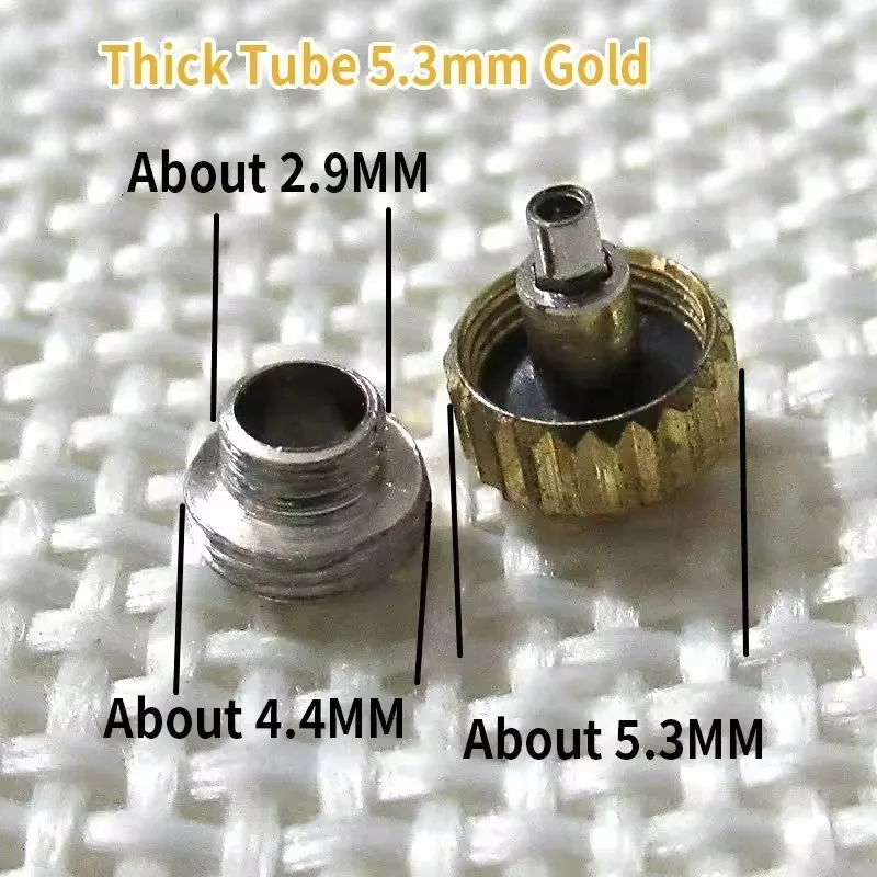 Steel material Watch Crown for Rlx 5.3mm 6mm 7mm Silver Gold Metal Watch Stem Crown Repair plum blossom watch head