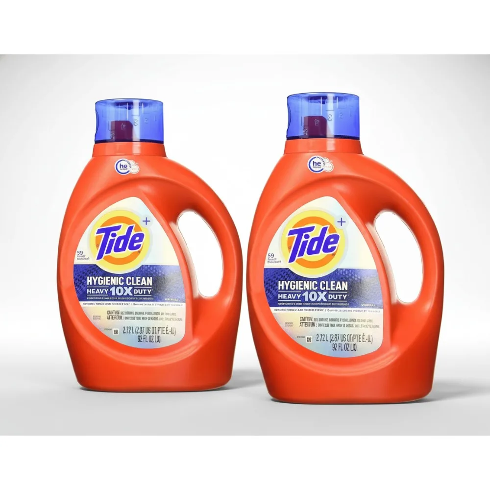 

Heavy Duty Liquid Laundry Detergent, Hygienic Clean for Tough Stains, 10x Concentrated for Families (Pack of 2)