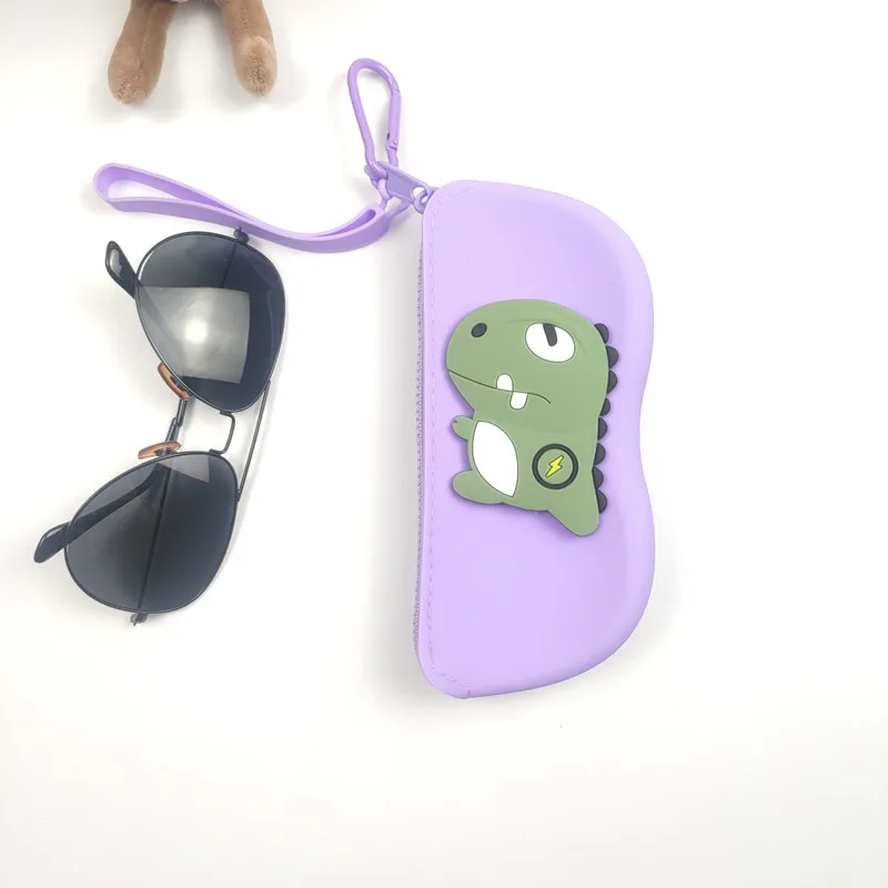 Portable Silicone Glasses Bag Sunglasses Protective Cover Hanging Bag Waterproof Candy Color with Lanyard Glasses Storage Bag B3