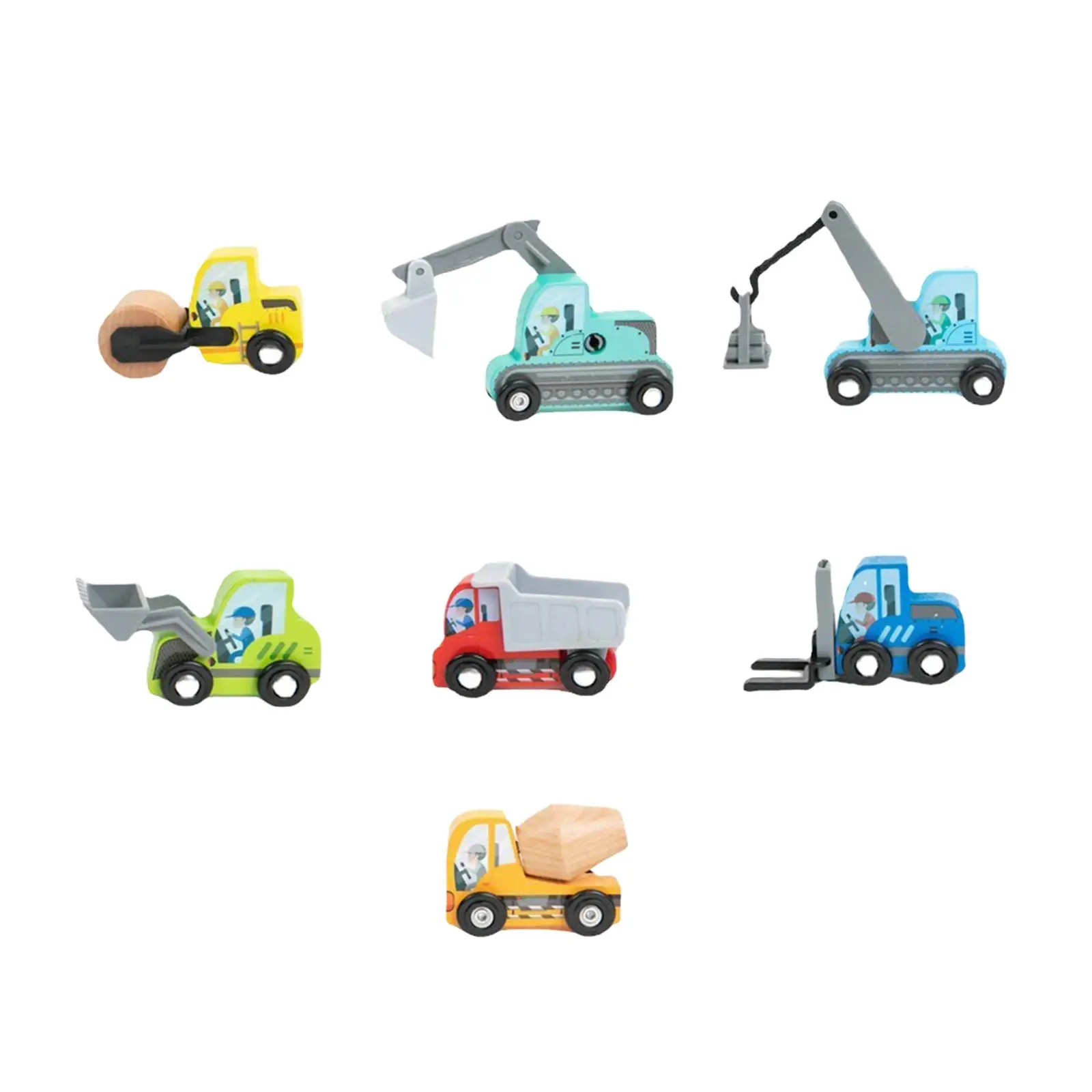 

7x Construction Toys Cute Play Vehicles Set Toys for 1 2 3 4 Year Old Boy