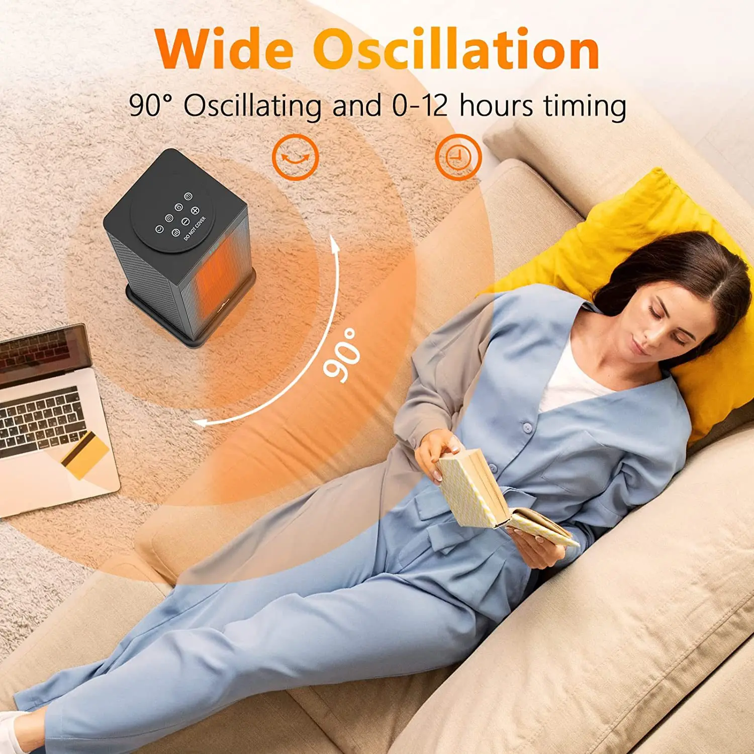 Customized Thermal Indoor Household Stand Space Electric Fan Heater With Head Shaking