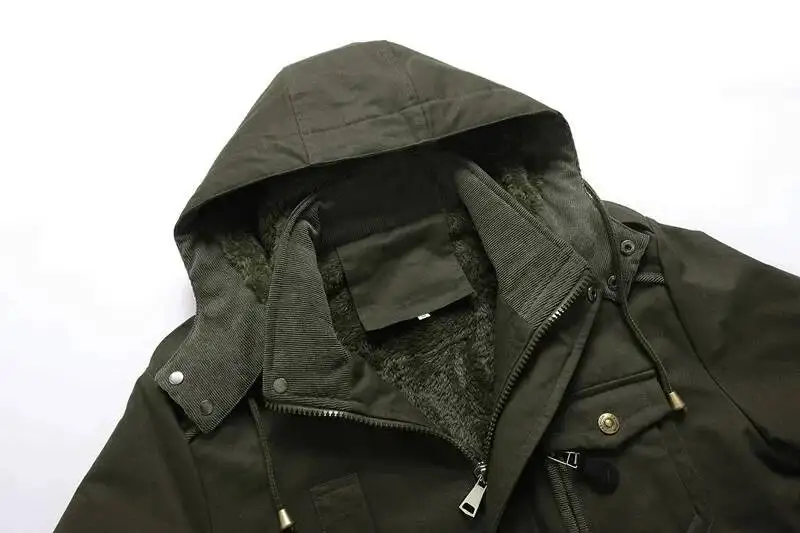 High Quality Warm Parkas Male Cotton Casual Men Winter Outdoor Coats Multi-Pocket Cargo Jackets Size 3XL