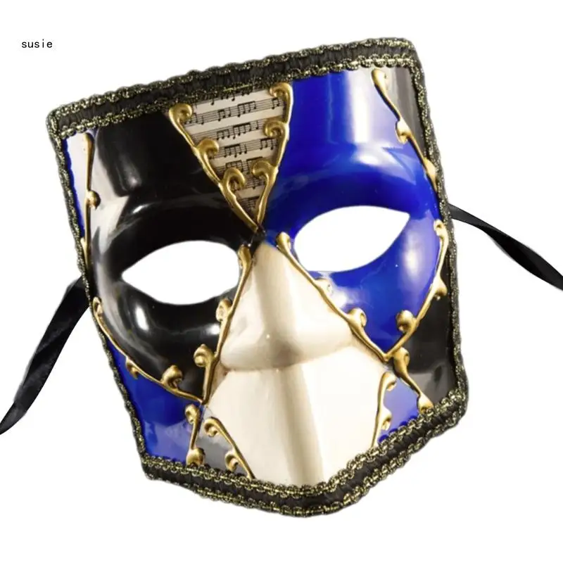 X7YA Mens Vintage Styles Full Face Mask Masquerade Costume Accessory