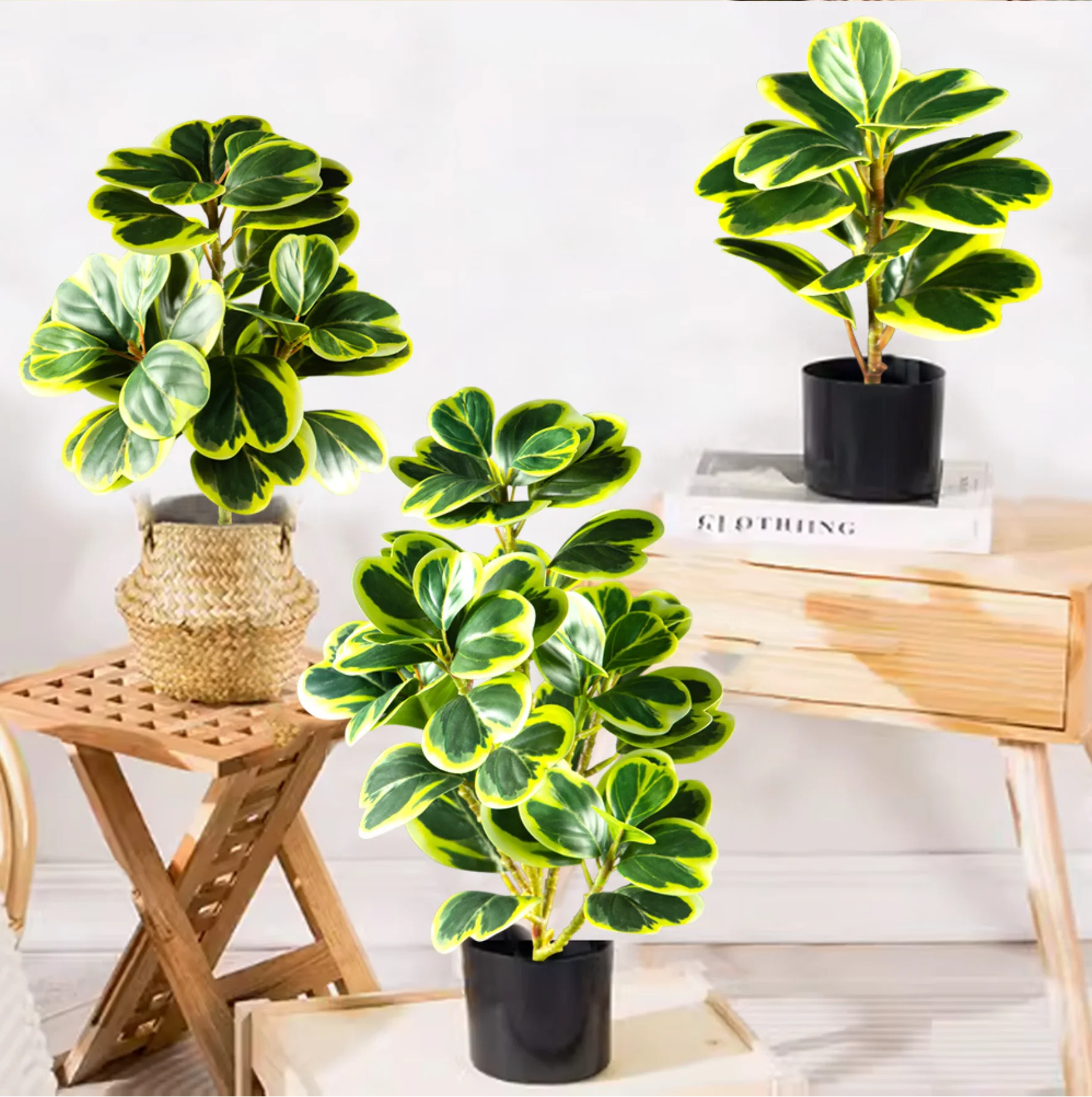 32-120cm Artificial Plant Color Changing Wood Sprinkled Golden Banyan Tree Tropical Plant Home Decor