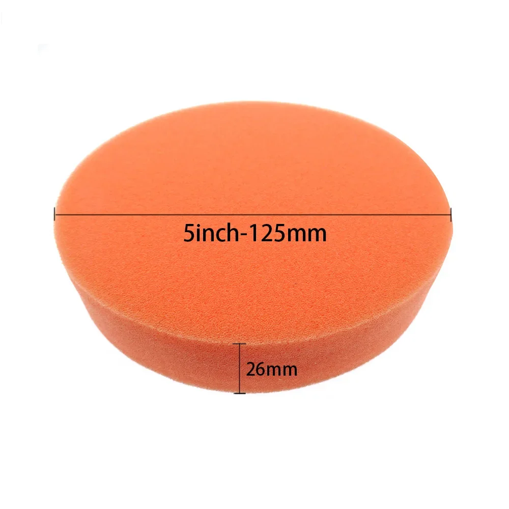 5 stks 5 inch 125mm Auto Buffing Polijsten Pads Platte Schuim Spons Waxen Pad Kit Tool Voor Auto polijstmachine Buffer Auto Care Buffing Pads