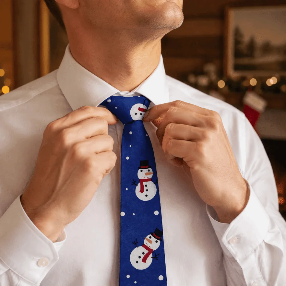 Creative Santa Claus Christmas Necktie Gift Snowflakes Xmas Shirt Tie Candy Cane Christmas Tree Man Necktie Christmas