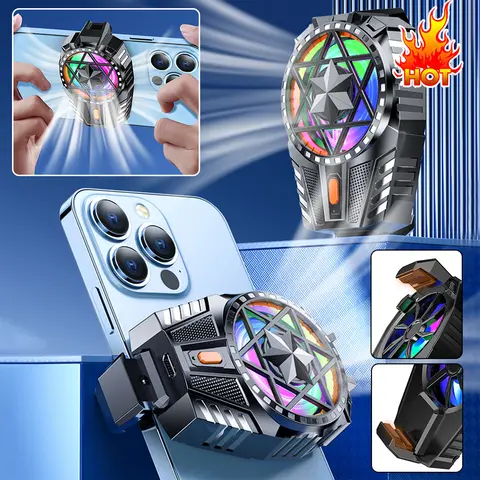 Mobile Phone Radiator Rechargeable Mobile Phone Game Cooler 3 Speed Adjustable Back-Clip Fan Radiator for Phone Tablet Phablet