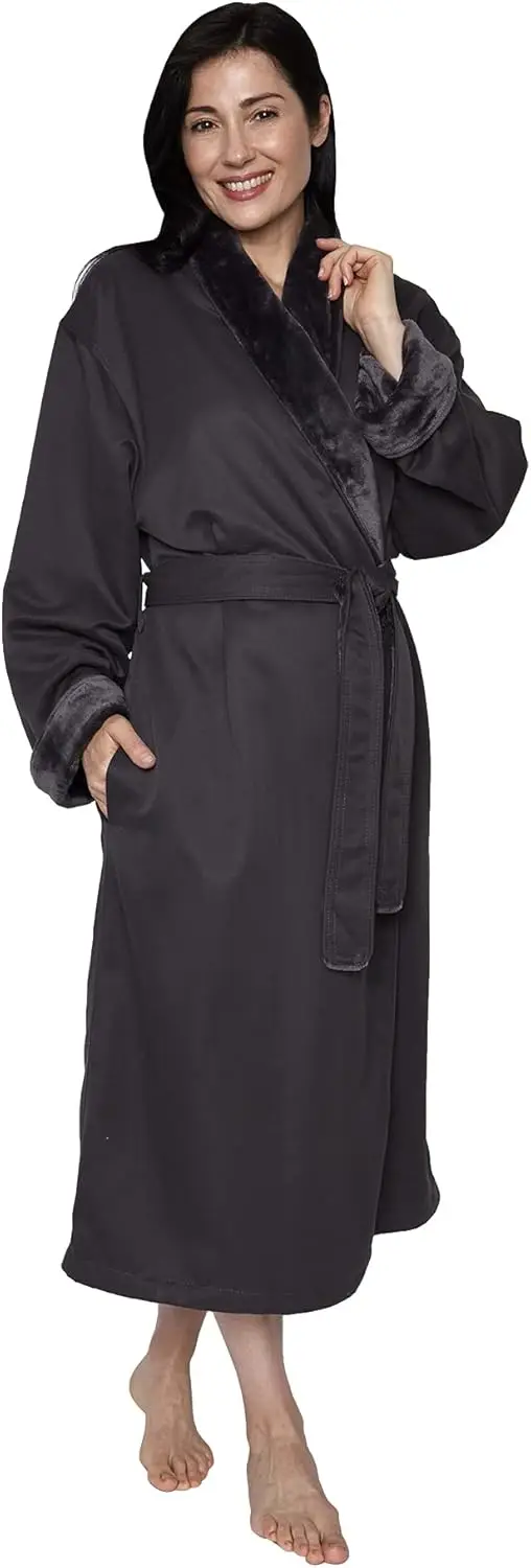 

Unisex Spa Microfiber Shimmer Lined Shawl Collar Robe