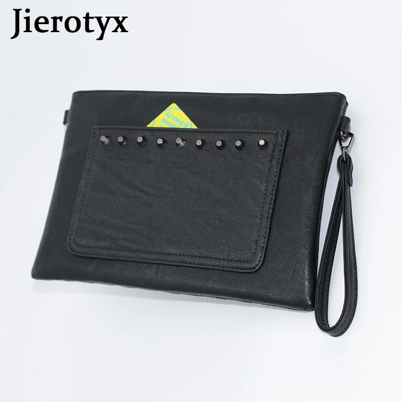 JIETOTYX Women Clutch Skull Wristlet Rivet Purse Punk Clutch Handbags Wallet with Shoulder Strap Messenger Bag Party Phone Bag