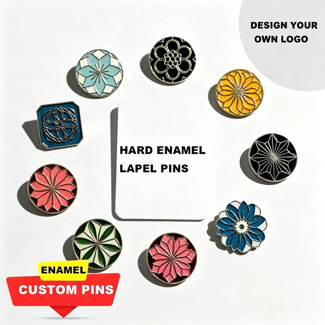 Custom Round Enamel Pin Badge Personalized Logo Metal Lapel Brooch Soft Enamel Pins Free Design Custom Gift Pins