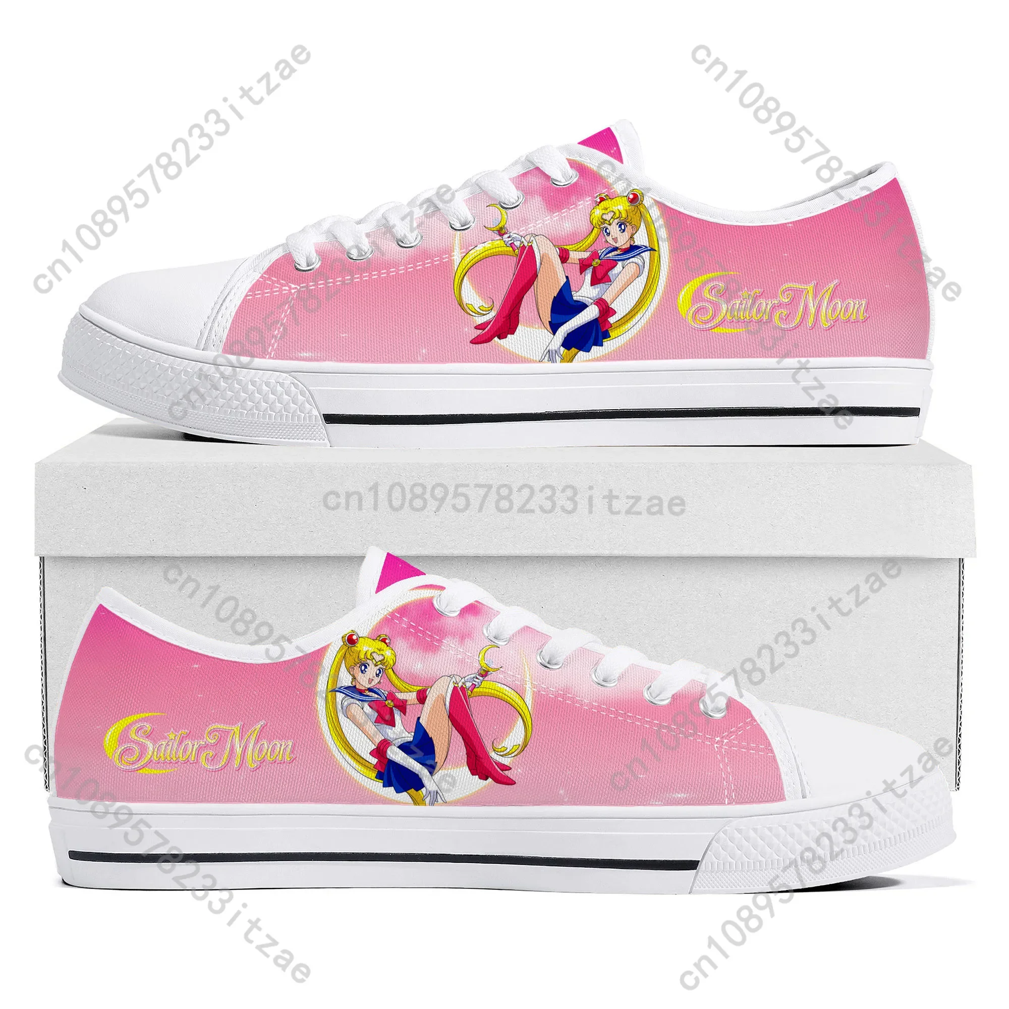 Anime Moon Manga Cartoon Sailor Low Top Quality Sneakers Mens Womens Teenager Canvas Sneaker Casual Couple Shoes Custom Shoe