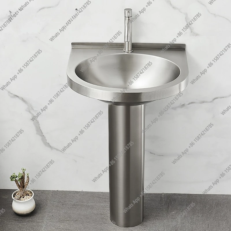 Stainless steel column basin integrated floor-to-ceiling wash basin bathroom balcony wash basin household surface