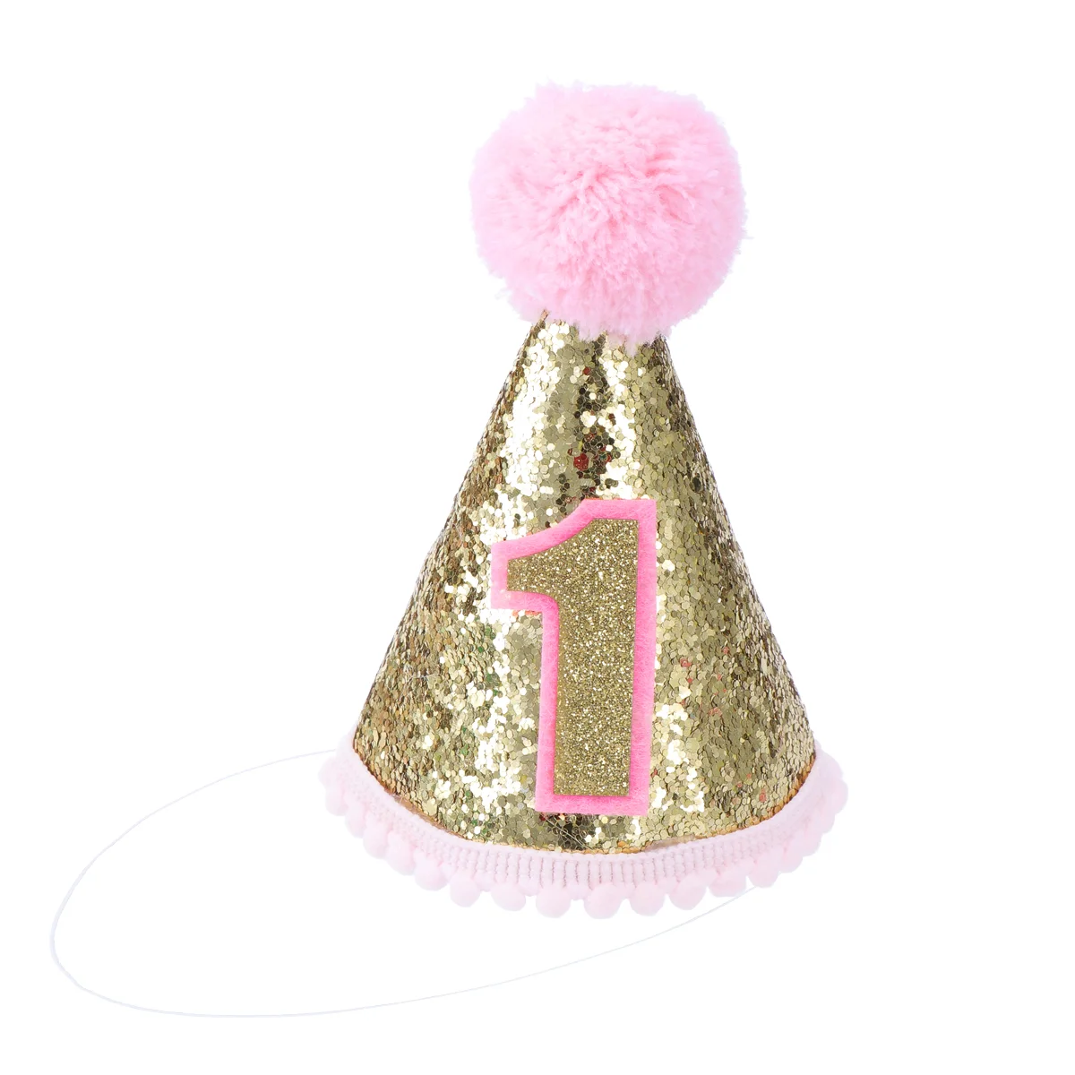 

Party Hats for Kids Cap Gold Decor Glitter Cone Sparkle Adjustable