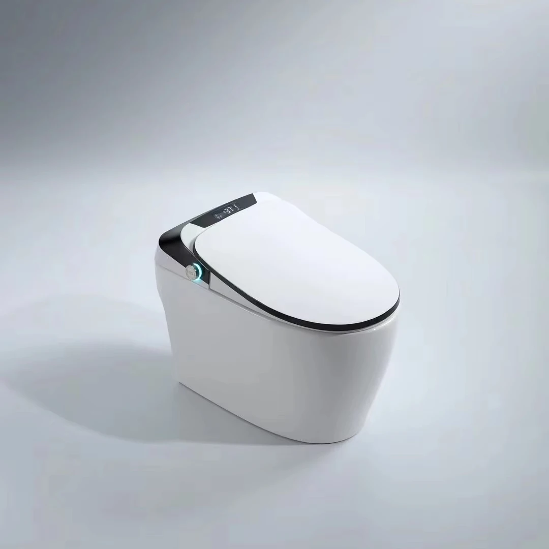 Auto Smart Toilet with Foot Sensor Flushing & Auto Open Lid, Heated Seat, IPX4 Waterproof, Female Wash & Warm Air Drying