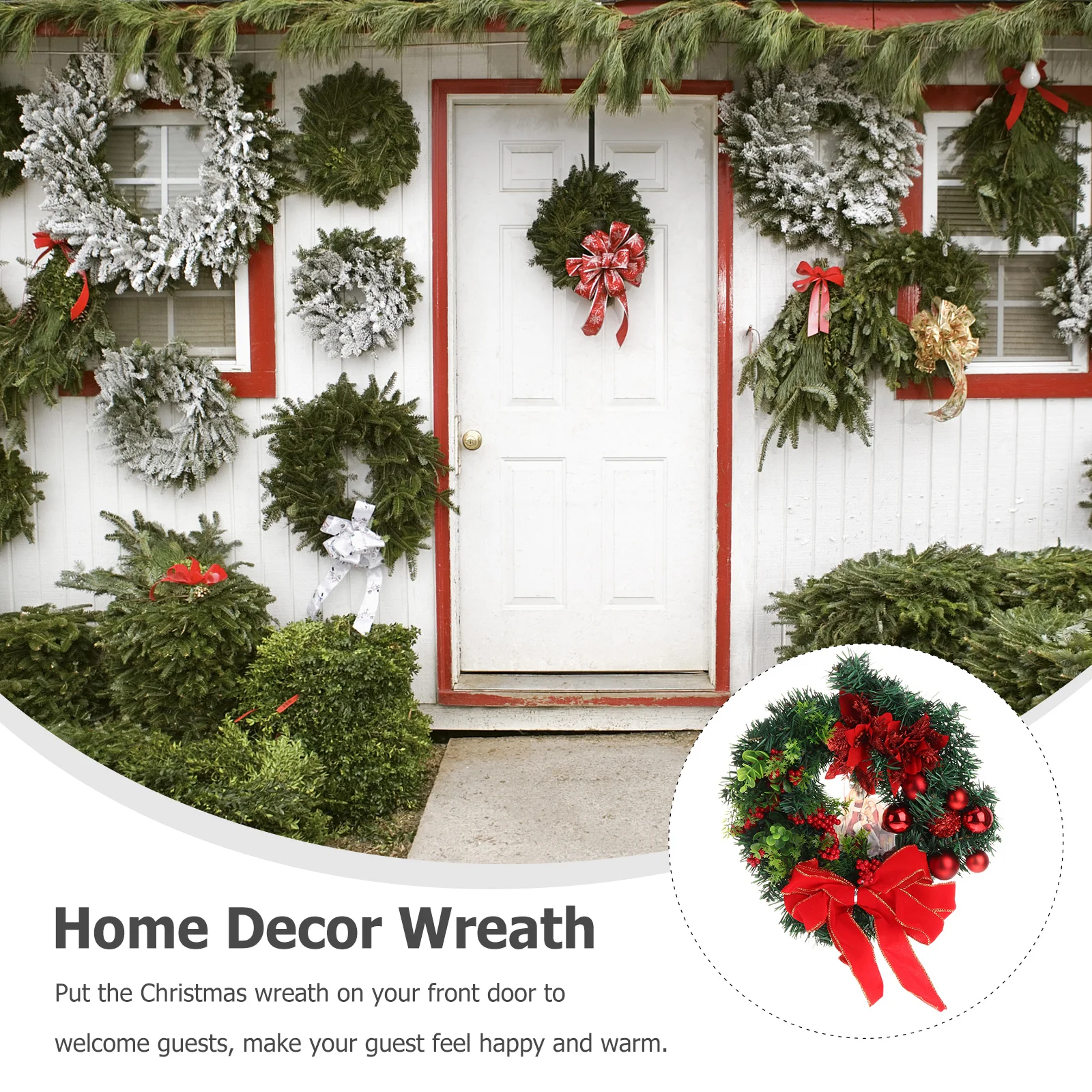 

1Pcs Christmas Jesus Wreath Decorative Garland Red Berry Door Hanging Ornament Xmas Garland Decor Xmas Party Festival