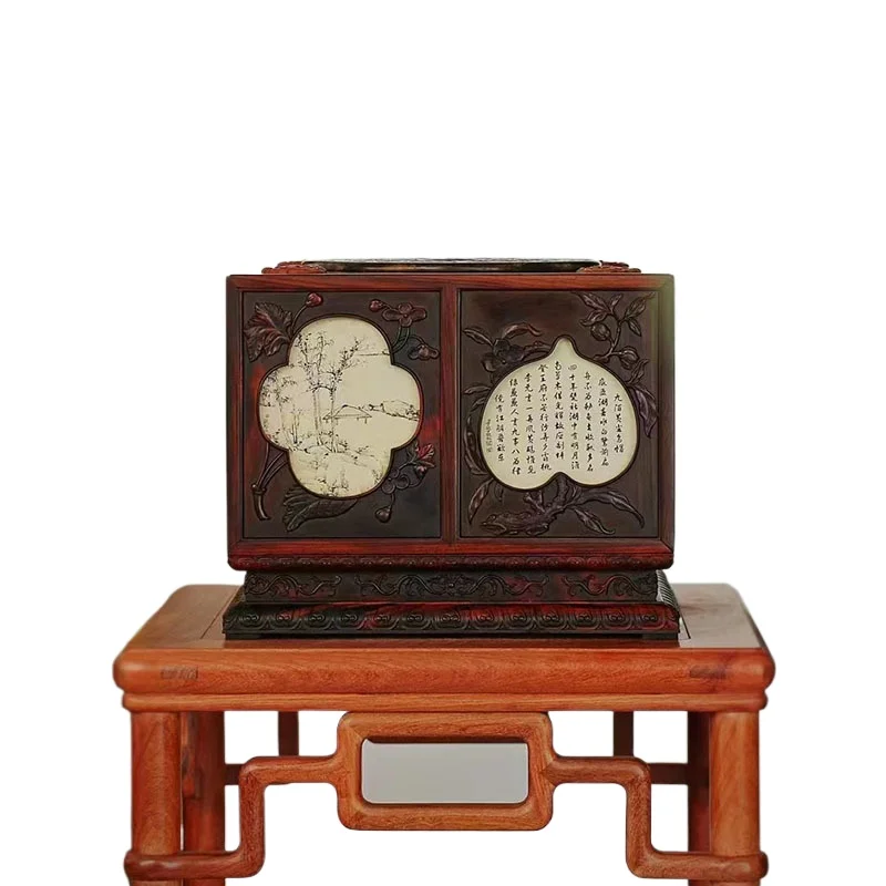 Square box Treasure box Mahogany jewelry box Wenwan storage