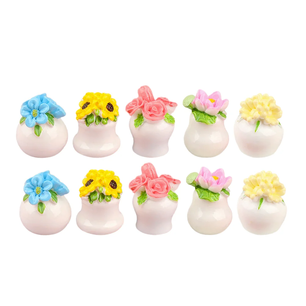 

10 Pcs Simulated Potted Bouquet Tiny House Decor Miniature Bonsai Faux Plant Props Simulation