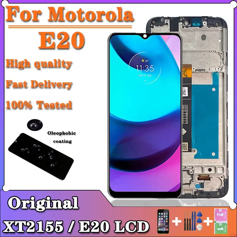 

6.5"Original For Motorola Moto E20 LCD XT2155 lcd Display Touch Screen Digitizer For Moto E20 XT2155-1 LCD With Frame