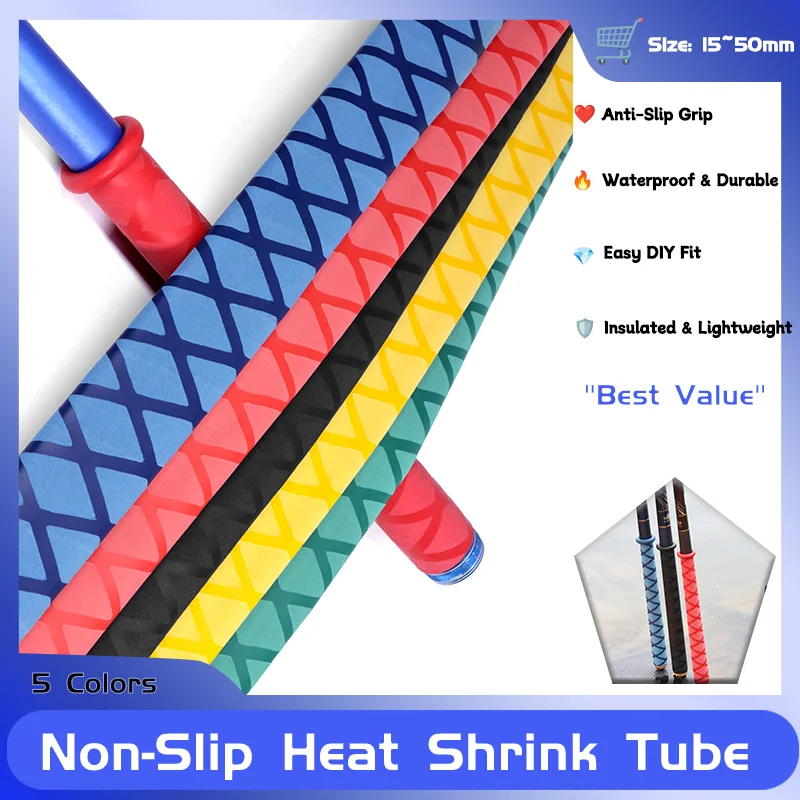 

Fishing Waterproof Anti-skid Wraps Fishing Rod 15~50mm Handle Insulated Protect Waterproof Cover 1~10p Non-Slip Heat Shrink Tube