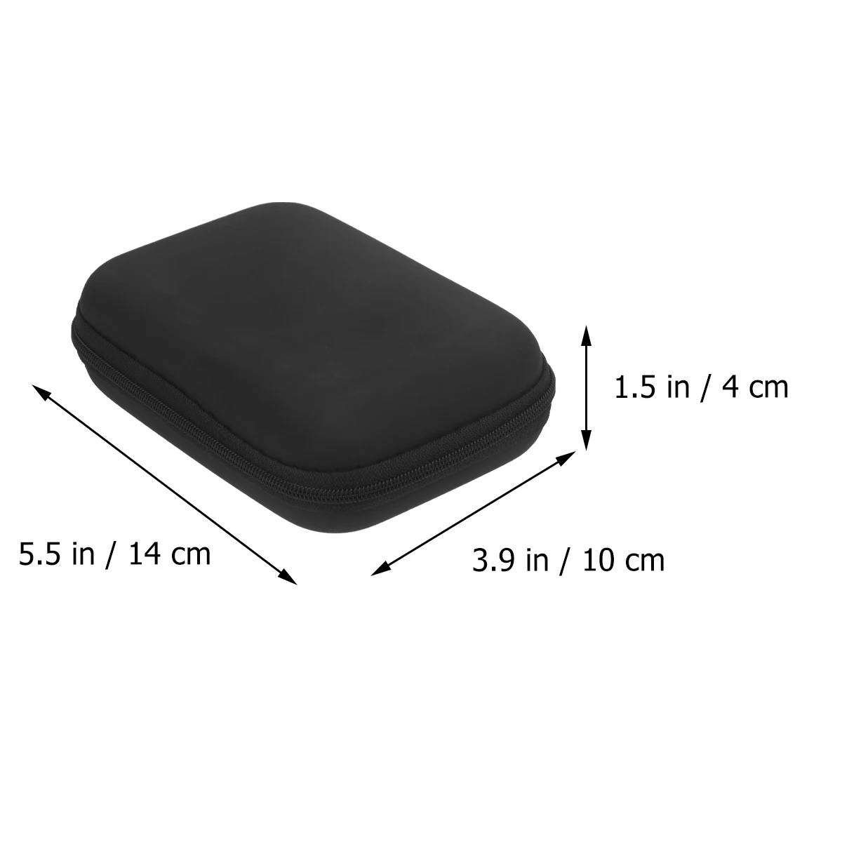 

2 pcs Headphone Storage Case EVA Durable Compact Universal Cable Pouch Black Data Hard Disk Mini Camera Travel Outdoor Use