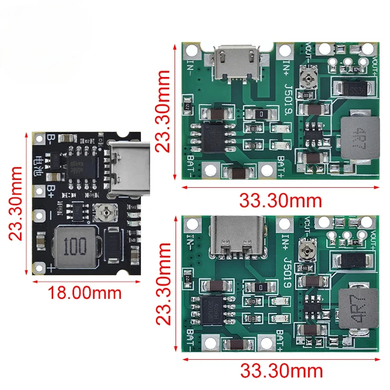 1-10PCS NEW  Lithium Li-ion 18650 3.7V 4.2V Battery Charger Board DC-DC Step Up Boost Module TP4056 DIY Kit Parts For arduino
