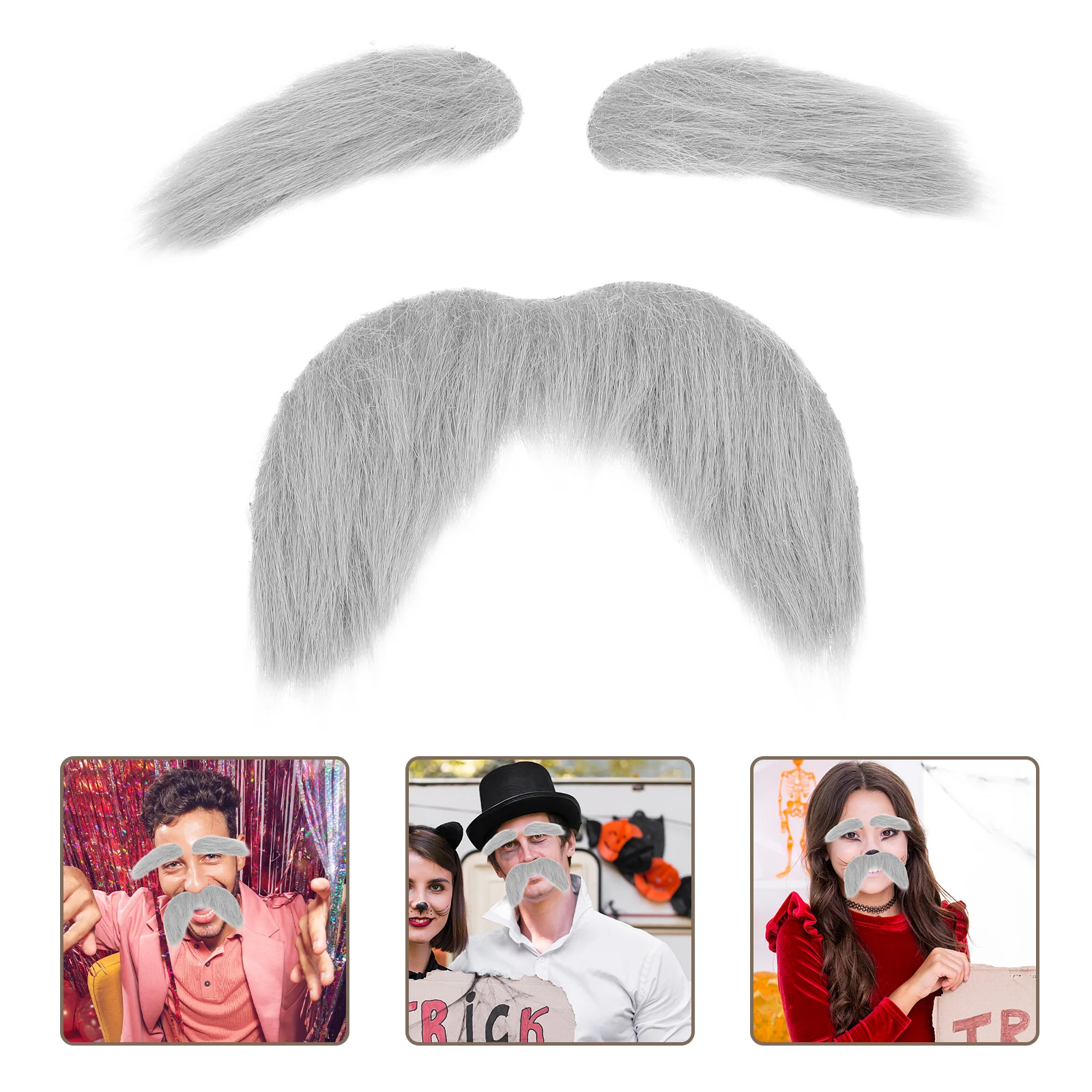 

3 Pcs Fake Moustache Costume Eyebrows False Moustaches Beard Men's Funny Artificial Beards Mustaches for Cartoon