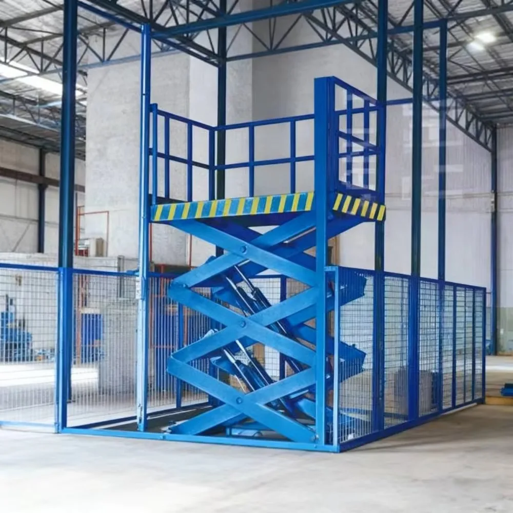 رافعة مقصية هيدروليكية للسيارات مثبتة على حفرة تحت الأرض، هيكل فولاذي عالي القوة، جهاز تحكم عن بعد كهربائي (وائع)