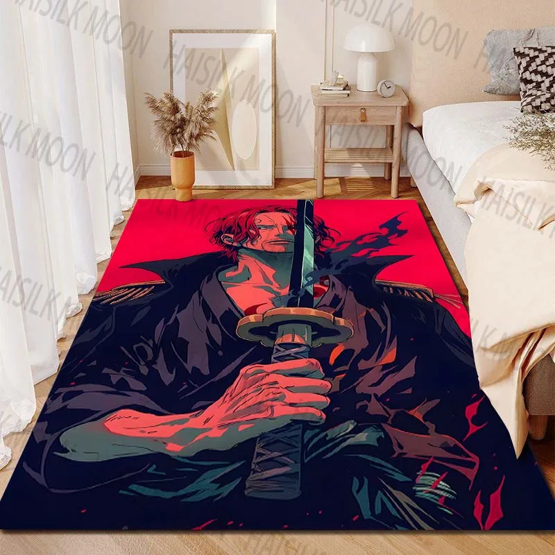 15 Size One Piece Red Hair Shanks Printing Carpet for Living Room Bedroom Kid's Room Home Decor Area Rug Sofa Cloakroom Play Mat