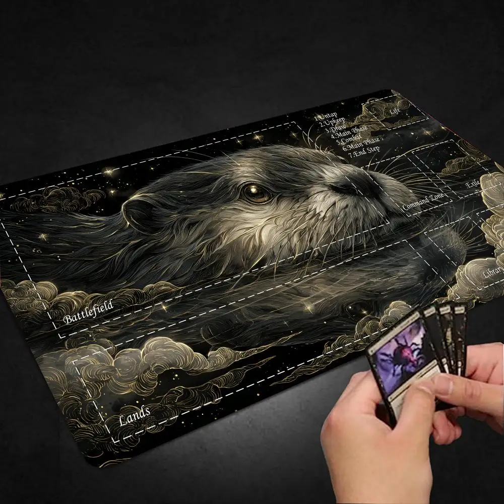 Trading Card Game rubber anti-slip pc accessories edge locking Magic playmat gaming mats Halloween Witch Frog Desk Pad