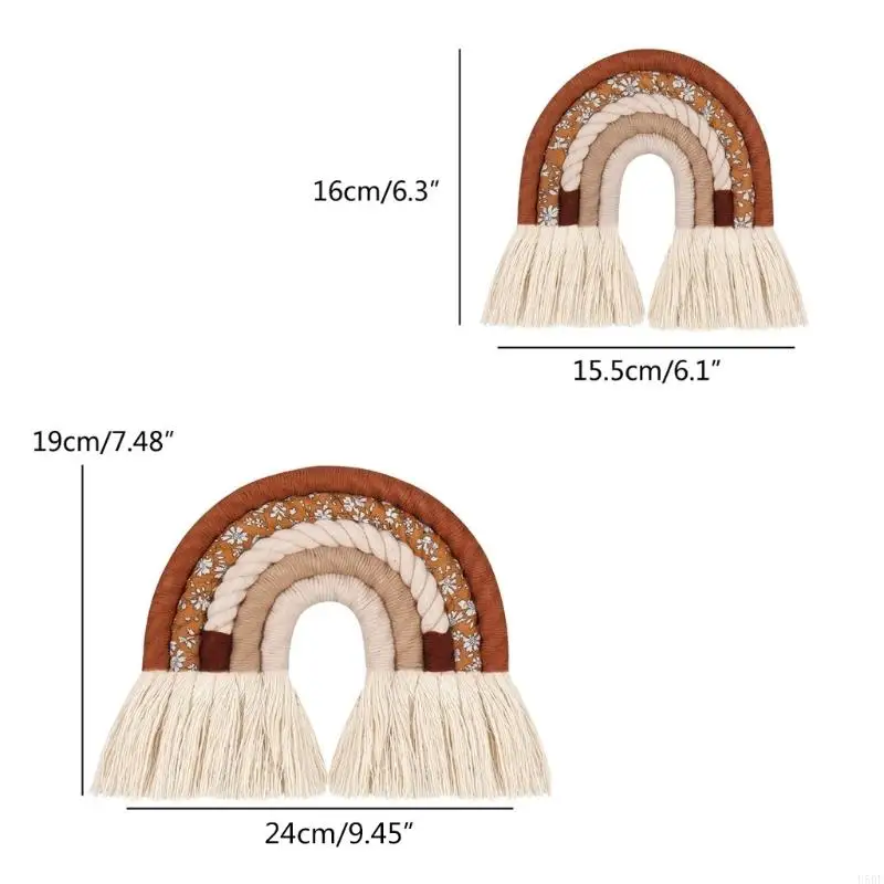 U50F Regenbogen-Wandbehang, dekorativ, bunt, für Boho-Heimdekoration, gewebt, langlebig