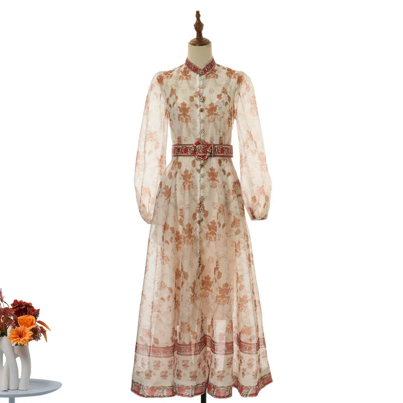 Nieuwe Street Sle hoge taille lange Sve Dr tweedelige set bloemenprint Maxi Dr casual comfortabele verdikte fluwelen stof