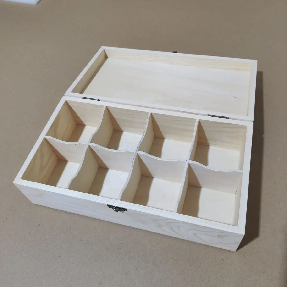 Multi-grid Rectangular Wooden Box Tabletop Solid Wood Jewelry Box Storage Grid Cosmetic Storage Box Compartmented