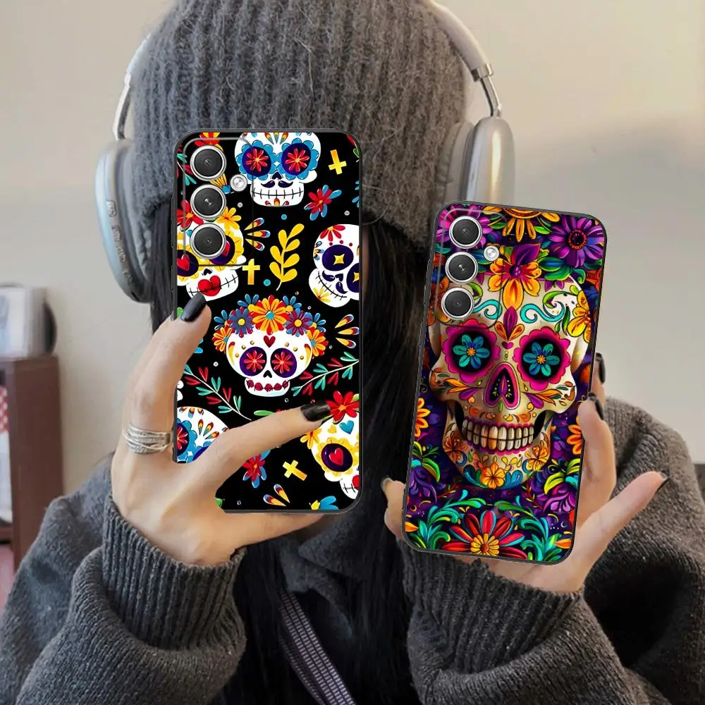 เคสโทรศัพท์มือถือลายวันแห่งความตาย สำหรับ Samsung Galaxy S25 S24 S23 S22 S21 S20 Note20 Plus FE Ultra  ฝาหลังสีสันสดใส สำหรับสมาร์ทโฟน