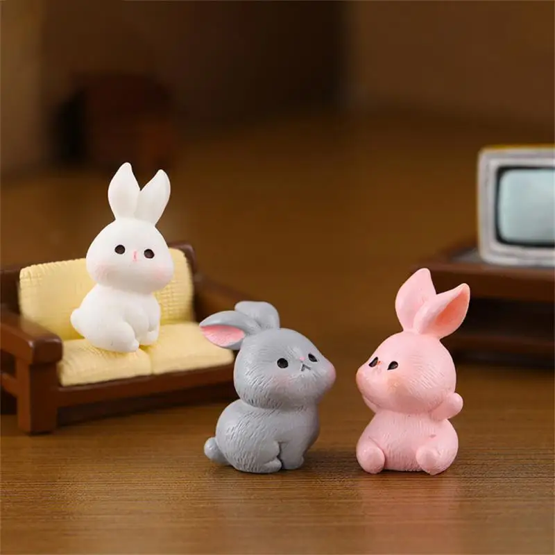 Hot Easter Christmas Rabbit Figurine Landscape Home Kawaii Room Decor Miniature Fairy Garden Decoration Accessories Modern