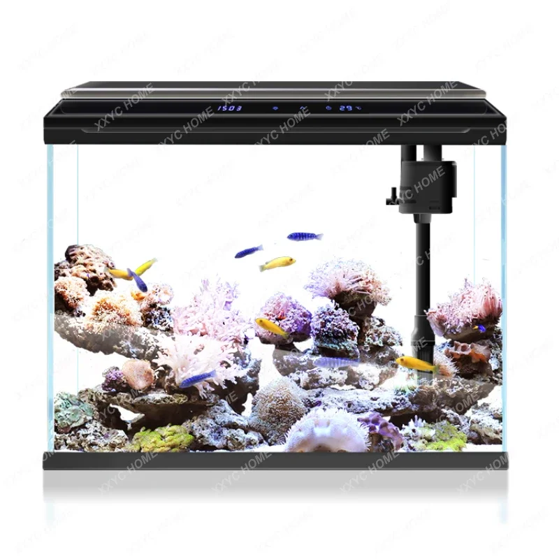 

Smart Fish Tank Super White Glass Black Creative Living Room Small Fish Globe Office Change Water Aquarium