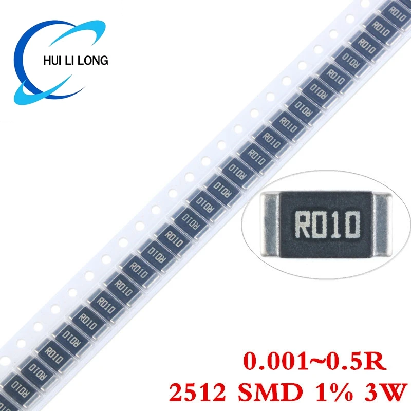 10pcs 2512 SMD Alloy Resistor Chip 3W 1% 0.001R 0.01R 0.012R 0.03R 0.05R 0.06R 0.1R 0.2R 0.22R 0.3R 0.33R 0.5R Ohm